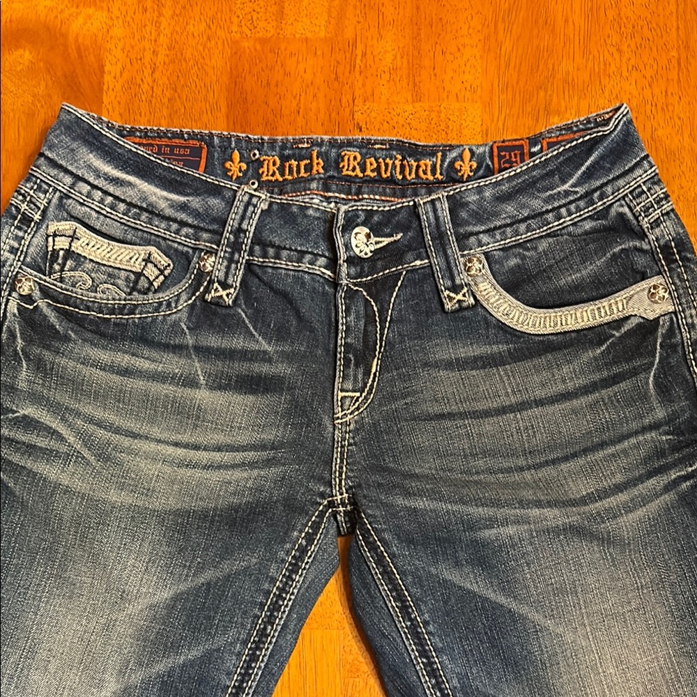 Rock Revival Distressed Indigo Slim Jeans
